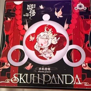 Skullpanda Red and White Phone Chain